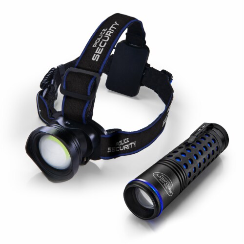 Police Security Bright Bundle Breakout Headlamp & Barricade Flashlight Perspective: front