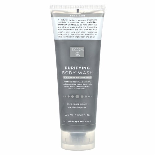 Earth Therapeutics Purifying Body Wash With Medicinal Bamboo Charcoal - 8 fl oz (236 ml) Perspective: front