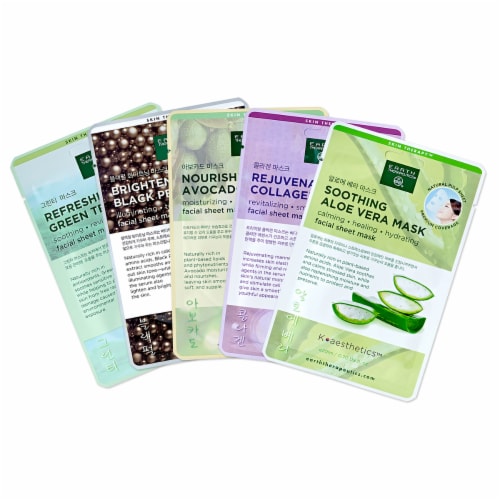 Earth Therapeutics Assorted Facial Sheet Masks Perspective: front