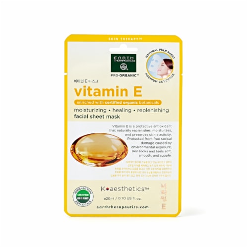 Earth Therapeutics Vitamin E Facial Sheet Mask Perspective: front
