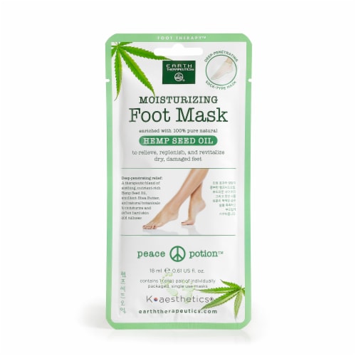 Earth Therapeutics Hemp Seed Oil Moisturizing Foot Mask Perspective: front