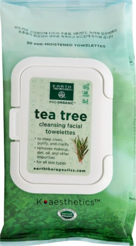 Earth Therapeutics Tea Tree Cleansing Facial Towelettes Perspective: front