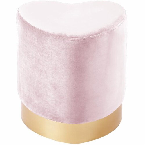 Modern Velvet Upholstered Ottoman Foot Stool, Velvet - Pink