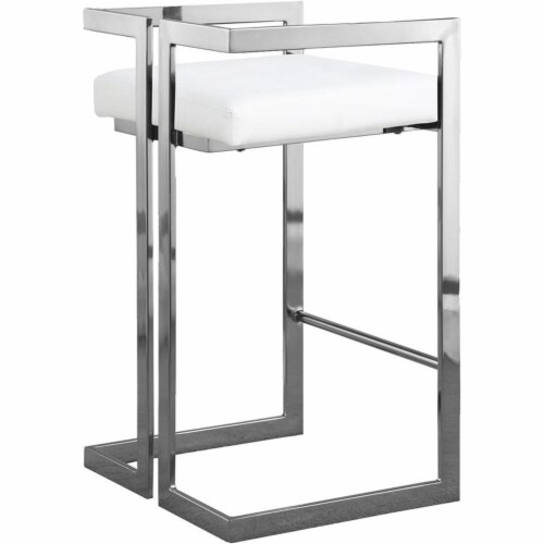 Meridian Furniture Ezra Faux Leather Counter Stool - Chrome