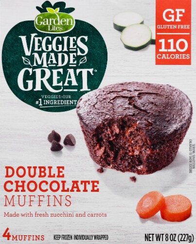 Garden Lites Zucchini Chocolate Muffins 4 Count Perspective: front