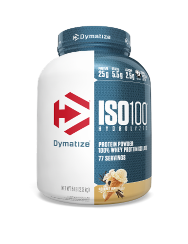 Dymatize® ISO100 Hydrolyzed 100% Whey Protein Isolate Gourmet Vanilla Protein Powder Perspective: front