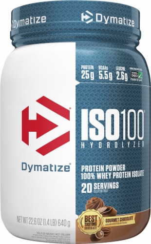 Dymatize® ISO100 Gourmet Chocolate Protein Powder Perspective: front