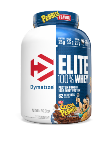 Dymatize Cocoa Pebbles Elite Whey Protein Perspective: front