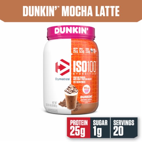 Dymatize® Dunkin™ Mocha Latte ISO100® Protein Powder Perspective: front