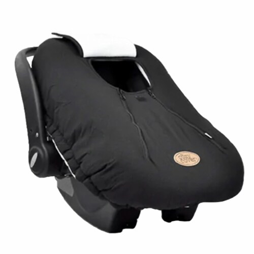 CozyBaby Infant Car Seat Travel Cover with Dual Zippers and Elastic Edge, Black Perspective: front