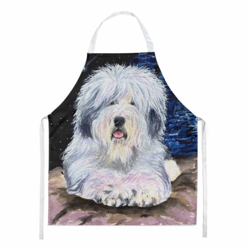 Carolines Treasures  SS8443APRON Starry Night Old English Sheepdog Apron Perspective: front