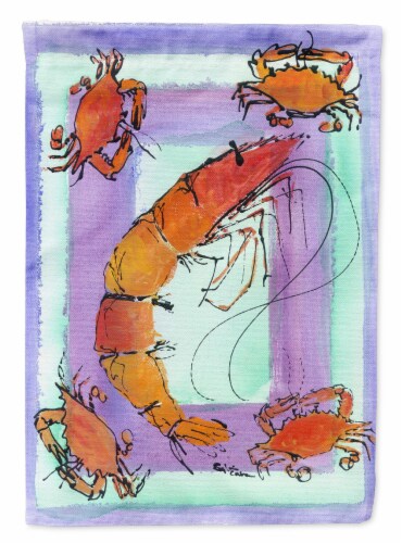 Carolines Treasures 8037GF Shrimp and Crab Garden Flag Perspective: front