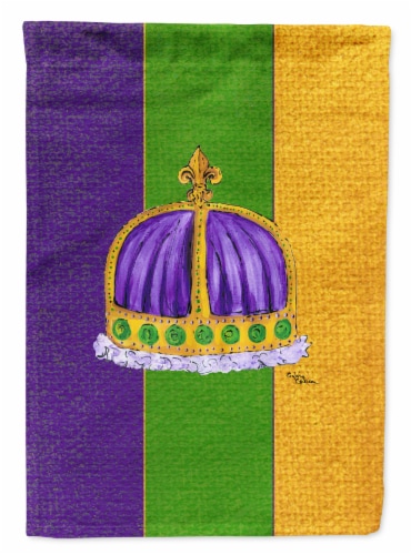 Carolines Treasures 8371GF King's Crown Mardi Gras Flag Garden Size Perspective: front