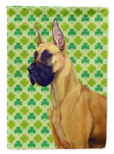 Carolines Treasures LH9175GF Great Dane St. Patrick's Day Shamrock Portrait Gar Perspective: front