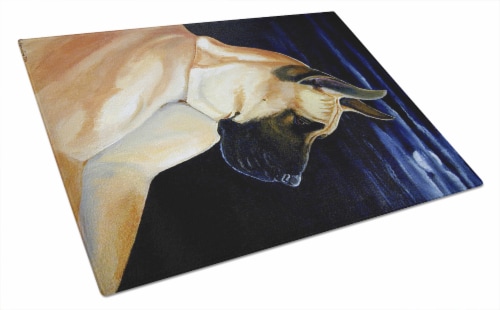 Carolines Treasures  7059LCB Fawn Great Dane in the Moonlight Glass Cutting Boar Perspective: front