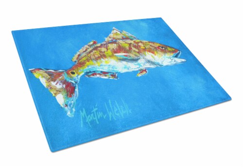 Carolines Treasures Mw1098lcb Fish Red Fish Seafood Two Glass Cutting Board L 12hx15w Fry S Food Stores