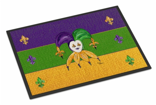 Carolines Treasures 8386JMAT Mardi Gras Doormat 24x36 Perspective: front