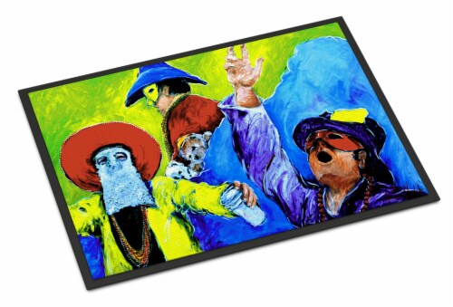 Carolines Treasures  MW1107MAT Mardi Gras Indoor or Outdoor Mat 18x27 Perspective: front