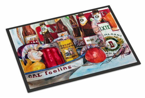 Carolines Treasures 1010JMAT Veron's and New Orleans Beers Doormat 24x36 Perspective: front