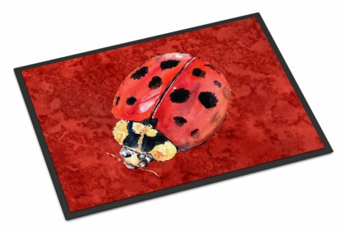 Carolines Treasures 8870JMAT Lady Bug on Deep Red Doormat