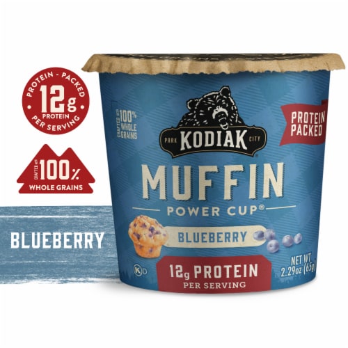 Kodiak Protein-Packed Blueberry Muffin Power Cup with 12g Protein Perspective: front