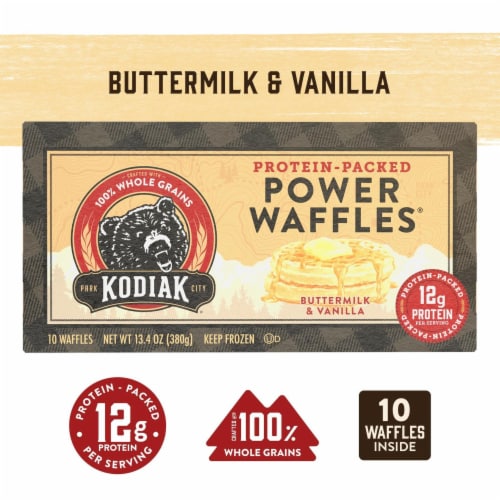 Kodiak Protein-Packed Buttermilk & Vanilla Frozen Power Waffles with 12g Protein