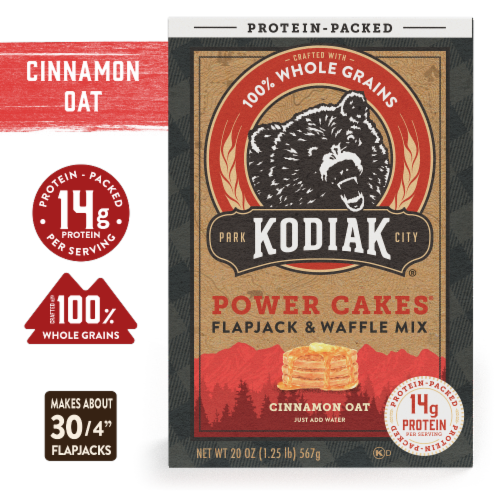 Kodiak Cakes® Power Cakes® Cinnamon Oat Protein Flapjack & Waffle Mix Perspective: front