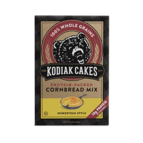 Kodiak® Protein-Packed Homestead Style Cornbread Mix with 10g Protein Perspective: front