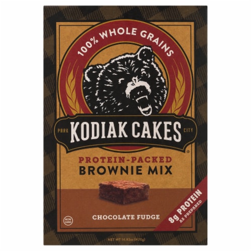 Kodiak Cakes® Protein Packed Chocolate Fudge Brownie Mix Perspective: front