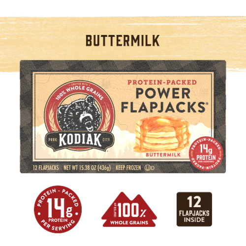 Kodiak Protein-Packed Buttermilk Power Flapjacks® Frozen Pancakes with 14g Protein