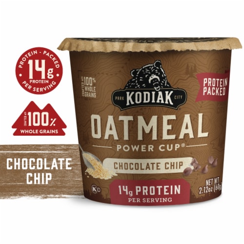 Kodiak® Protein-Packed Chocolate Chip Oatmeal Power Cup® with 14g Protein Perspective: front