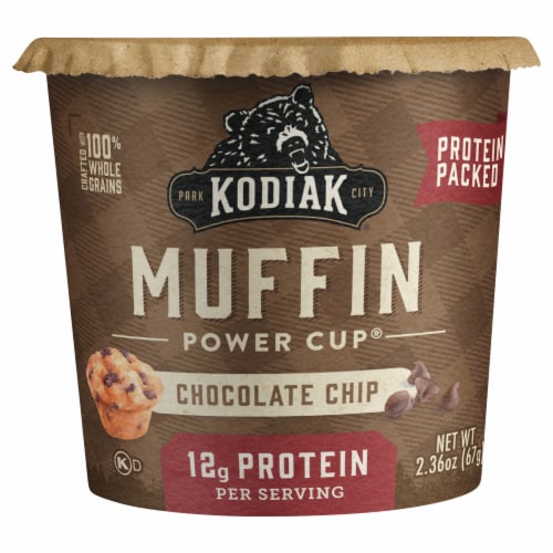 Kodiak® Protein-Packed Chocolate Chip Muffin Power Cup® Perspective: front