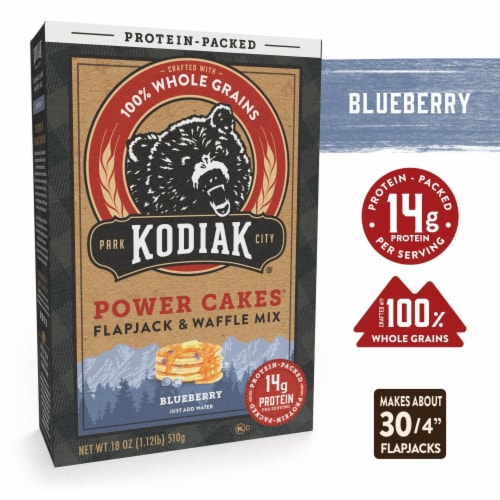 Kodiak® Blueberry Power Cakes Flapjack & Waffle Mix Perspective: front