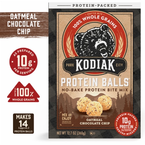 Kodiak® Protein-Packed No-Bake Oatmeal Chocolate Chip Protein Ball® Mix Perspective: front