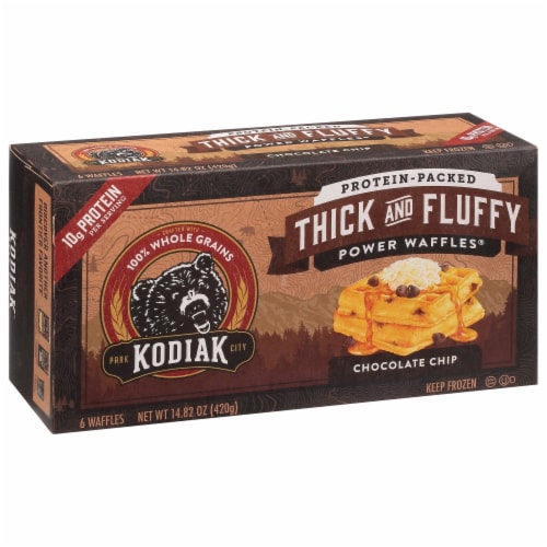 Kodiak Cakes Chocolate Chip Thick & Fluffy Power Waffles® Perspective: front
