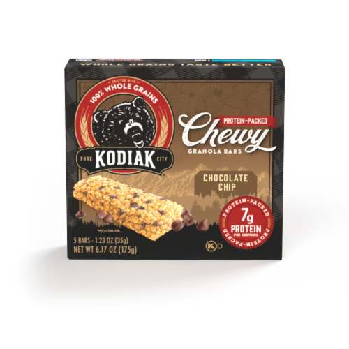 Kodiak® Protein-Packed Chocolate Chip Chewy Granola Bars Perspective: front