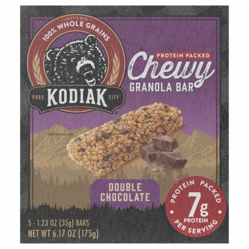 Kodiak Cakes Double Chocolate Chewy Protein Granola Bars Perspective: front