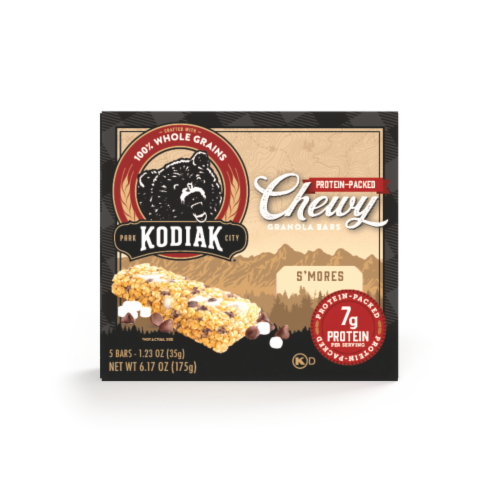 Kodiak S'mores Chewy Granola Bars with 7g Protein Perspective: front