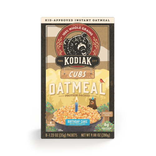 Kodiak Cakes Cubs™ Birthday Cake Oatmeal Packets Perspective: front