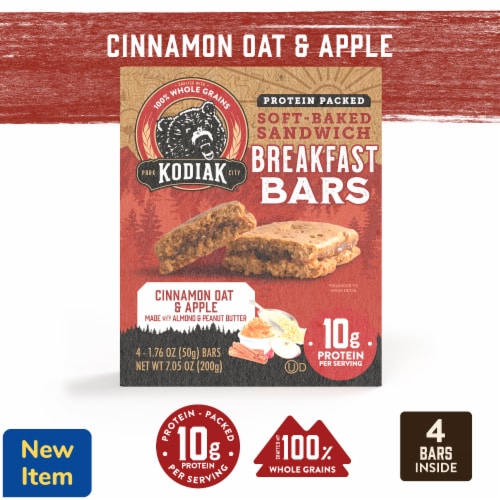 Kodiak® Cinnamon Oat & Apple Breakfast Bars Perspective: front