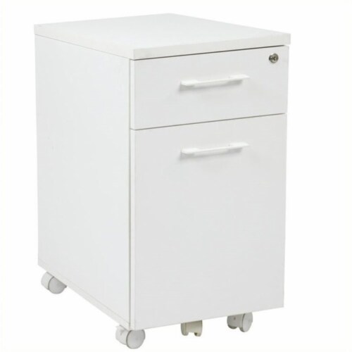 Scranton & co 2 drawer steel mobile shop file cabinet in pure white