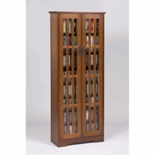Bowery Hill 62 Tall CD DVD Media Storage Cabinet in Walnut 1 Kroger