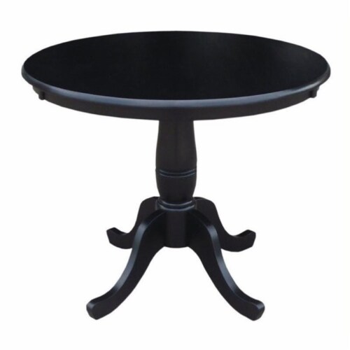 Bowery Hill Round Dining Table in Black Perspective: front
