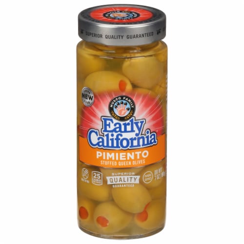 Early California® Pimiento Stuffed Green Olives Perspective: front