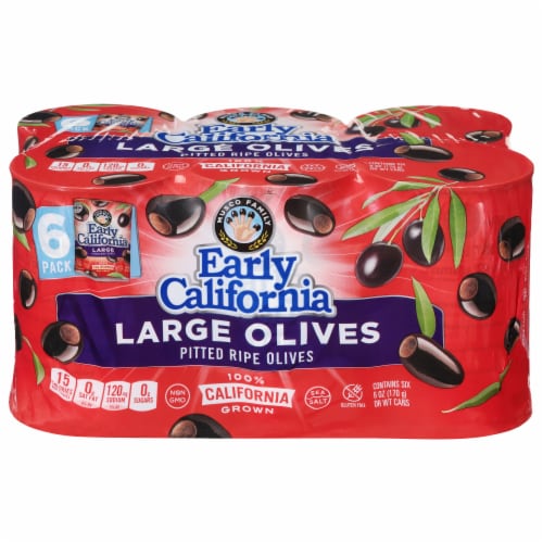 Early California Large Pitted Ripe Olives Perspective: front