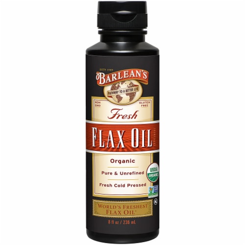 Barlean's Organic Fresh Flaxseed Oil Perspective: front