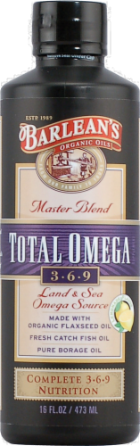 Barlean's Total Omega Lemonade Fish Oil Perspective: front