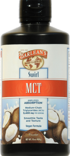 Barlean's Swirl Coconut MCT Perspective: front