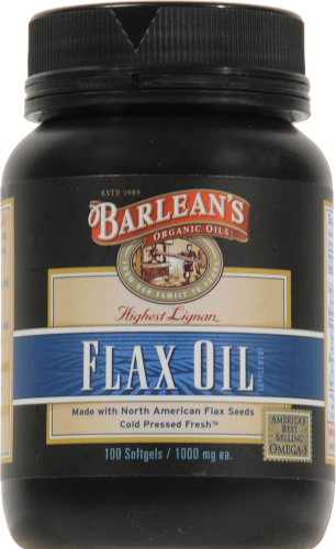 Barlean's Lignan Flax Oil Softgels 1000mg Perspective: front