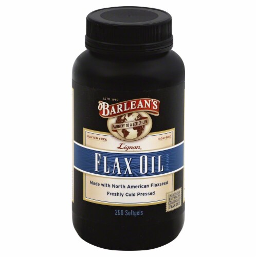 Barlean's Lignan Flax Seed Oil Softgels Perspective: front